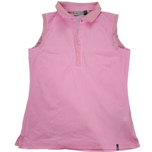 Kjus Womans Pink Ladies Sia Primeflex Polo Golf Tank Top Shirt